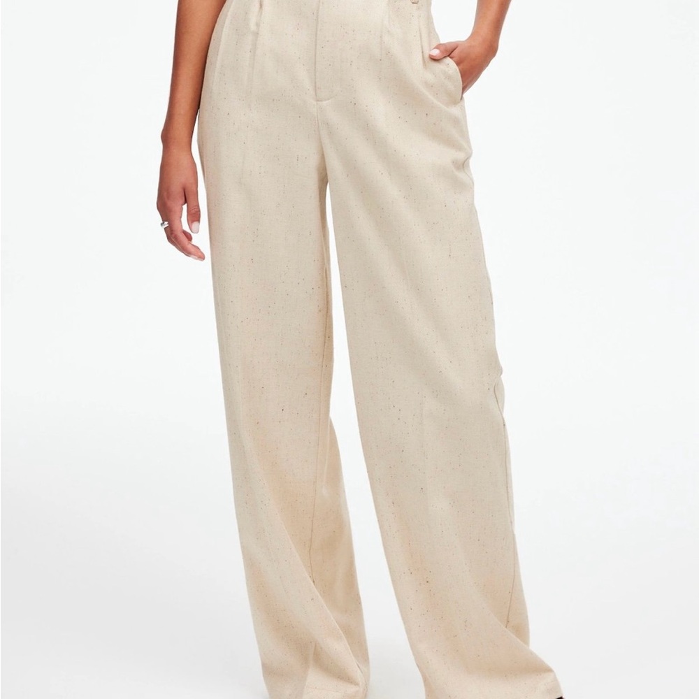 The Petite Harlow Wide-Leg Pant in Herringbone Italian Fabric